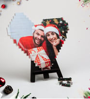Yılbaşına Özel Fotoğraflı Kalp Lego Blok Puzzle