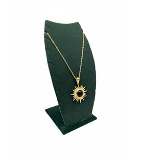Dubai Model Süet Kumaş Yeşil Renk 25/12 Cm Kolye - Zincir Ayaklı Stand (A.Yeşil)