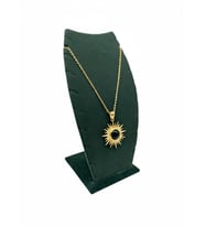 Dubai Model Süet Kumaş Yeşil Renk 25/12 Cm Kolye - Zincir Ayaklı Stand (A.Yeşil)