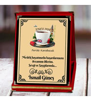 İngilizce Öğretmeni Baskılı Plaket (3. Tasarım)  Kişiye Özel (Kırmızı)