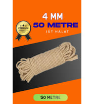 4 MM 50 Metre Jüt Halat Dekoratif Hasır İp Urgan Süs