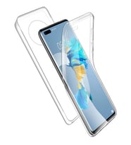 Huawei Mate 40 PRO Kılıf 360 Şeffaf Ön Arka Korumalı Silikon