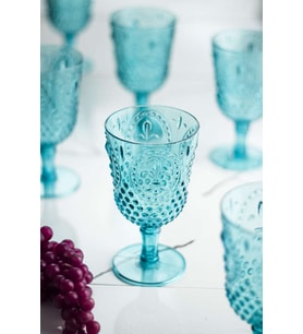 Akrilik Aquamarin Tekli Kadeh & Su Meşrubat Kahve Yanı Bardağı 450 ml ( Cam Değildir )