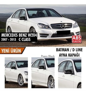 Mercedes Benz W204 2007-2014 Batman Yarasa Ayna Kapağı Piano Black Abs Plastik