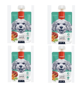 Wanpy Taze Kuzulu Havuçlu Köpek Et Ezmesi Köpek Ödülü  90 gr. X 4 Adet