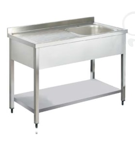 Pimak Tek Evyeli Taban Raflı Tezgah 60 x 60 x 85 (cm)