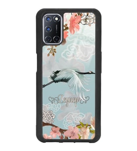 Oppo A72 Uyumlu Suluboya İsimli Leylek Tasarımlı Glossy Telefon Kılıfı