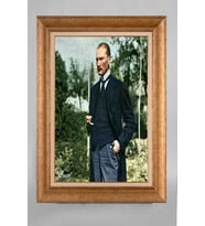 Çerçeveli Paspartulu Atatürk Tablo a228 (Gold)