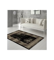 Rovigo Home Dijital Baskı Yıkanabilir Kaymaz Taban Salon Halısı RVG0294-SD869 (Siyah)