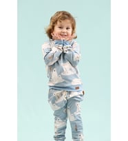 Kutup Ayısı Desenli Dijital Baskılı Organik Bebek Sweatshirt