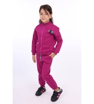 Toontoy Kız Çocuk Nakışlı Eşofman Takım (Mürdüm)