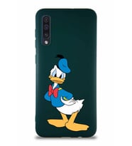 Samsung Galaxy A30S Soft Premier Kapak Donald Duck-D Tasarımlı Silikon Kılıf - Yeşil (Şeffaf)