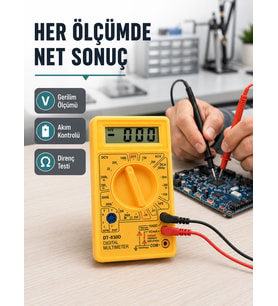 Profesyonel Dijital Multimetre Volt Amper Direnç Ölçümü Yeni Nesil