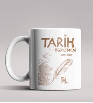 Kişiye Özel Tarih Öğretmeni Tasarımlı Beyaz Renk Kupa Bardak 3