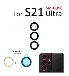 Tkgz Samsung Galaxy S21 ULTRA Arka Kamera Camı Lens Yapışkanlı