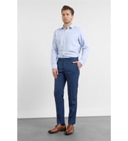 Lacivert-Mavi Yan Cep Kendinden Desenli Comfort Fit Classic Pantolon 1003255177