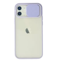 Newface Apple iPhone 12 Kılıf Palm Buzlu Kamera Sürgülü Silikon - Lila