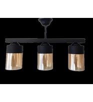 RİOLİGHT ÜÇLÜ PLOFONYER AVİZE UZUNLUK :60 CM (Siyah)