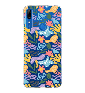 Huawei P Smart Z ile Uyumlu 1mm Kapak Memphis Desen Tasarımlı Şeffaf Silikon Kılıf