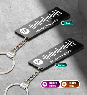 Pleksinova Kişiye Özel Sevgiliye Özel Spotify Barkodlu Pleksi Anahtarlık - Çift Taraflı