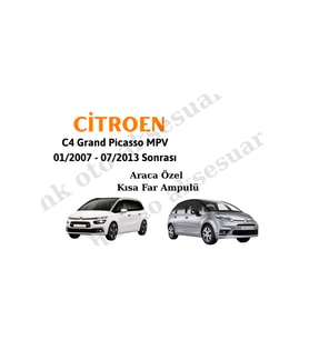 C4 Grand Picasso MPV 01/2007 - 07/2013 Sonrası Araca Özel Kısa Fa