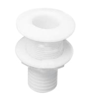 Thru-Hull w/Fl.Flange 3/4", w/Hose Barb Ø20mm, White