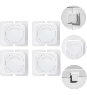 Çocuk Güvenlik Dolap Kilitleri, 4'lü Paket Sıkışma Önleyici Bebek Güvenlik Gizli Kilidi, Çocuklar İçin Çok İşlevli Buzdolabı Kilitleri, Çekmeceler ve Buzdolabı İçin Çocuk Güvenlik Kilidi