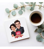 Kişiye Özel Karikatürlü Yakışan Çiftler Bardak Altlığı