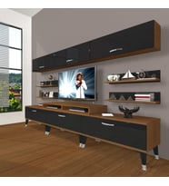 Decoraktiv Ekoflex 8Y Slm Silver Tv Ünitesi Tv Sehpası - Ceviz Siyah (Siyah - Ceviz)