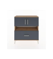 Arges Şifonyer 3 Raflı Tek Çekmeceli 2 Kapaklı 88x30x96 Çam-Antrasit