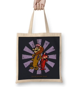 Lippy The Lion And Hardy Har Har Retro Japanese Bez Çanta Uzun Saplı