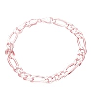 Glorria Gümüş Rose Figaro Zincir Bileklik (Çok Renkli)