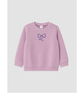 LC WAIKIKI Lila Fiyonk Baskılı Kız Çocuk Sweatshirt
