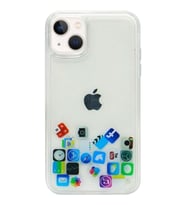Apple Iphone 13 MiNi Kılıf Düz (simsiz) Sulu iOs ikon Silikon (facebook ) (Şeffaf)