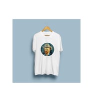 Oversize Van Gogh Şapkalı Portre Tasarım Unisex T-shirt (Beyaz)