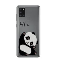 Samsung Galaxy A21S Uyumlu Sevimli Panda Desenli Şeffaf Telefon Kılıfı