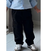 Breeze Erkek Çocuk Pantolon Kargo Cepli Beli Lastikli 1.5-5 Yaş, Siyah