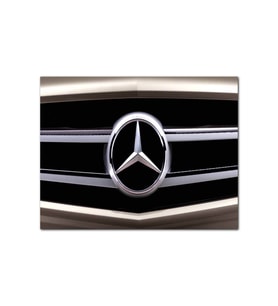 Ahşap Tablo Mercedes Benz Ön Panjur Ve Logo (35x50 Cm Boyut)