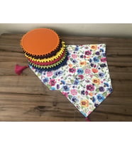 ÇİÇEK DESENLİ RUNNER & PONPONLU SUPLA (Çok Renkli)