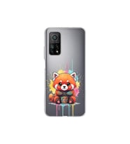 Xiaomi Mi 10 T ile Uyumlu Splash Tilki Tasarımlı Şeffaf Silikon Kılıf