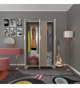 Kenzlife gardırop 4 kapaklı kapılı defne 168*100*42 crd ayaklı gardolap dolap (Karışık)