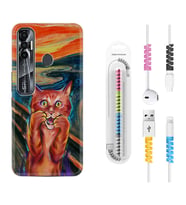 Tecno Spark 6 6 Go 8C 8 Pro 7 7 Pro Kılıf Kablo Koruma Spiral Silikon Tablo Cat 1788