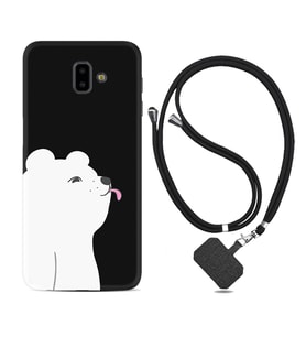 Samsung J6 Plus J7 Prime J7 Pro M20 Kılıf Boyun Askılı Silikon Panda Sevimli 1738