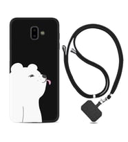 Samsung J6 Plus J7 Prime J7 Pro M20 Kılıf Boyun Askılı Silikon Panda Sevimli 1738