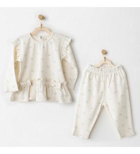 Andywawa Ac26256 Baby Bow Bliss 2'li Takım Ekru