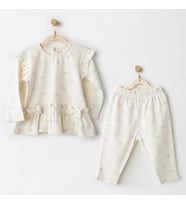 Andywawa Ac26256 Baby Bow Bliss 2'li Takım Ekru
