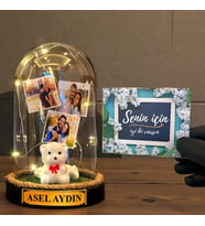 Kişiye Özel Tasarlanacak Led Işıklı Fanus Hediyesi Premium Hediye (Model 3)