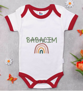BK Kids Babalar Günü Tasarımlı Kırmızı Bebek Body Zıbın-1