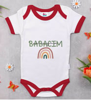 BK Kids Babalar Günü Tasarımlı Kırmızı Bebek Body Zıbın-1