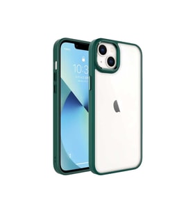 Apple iPhone 14 Uyumlu Kılıf Zore Krom Kapak (Koyu Yeşil)